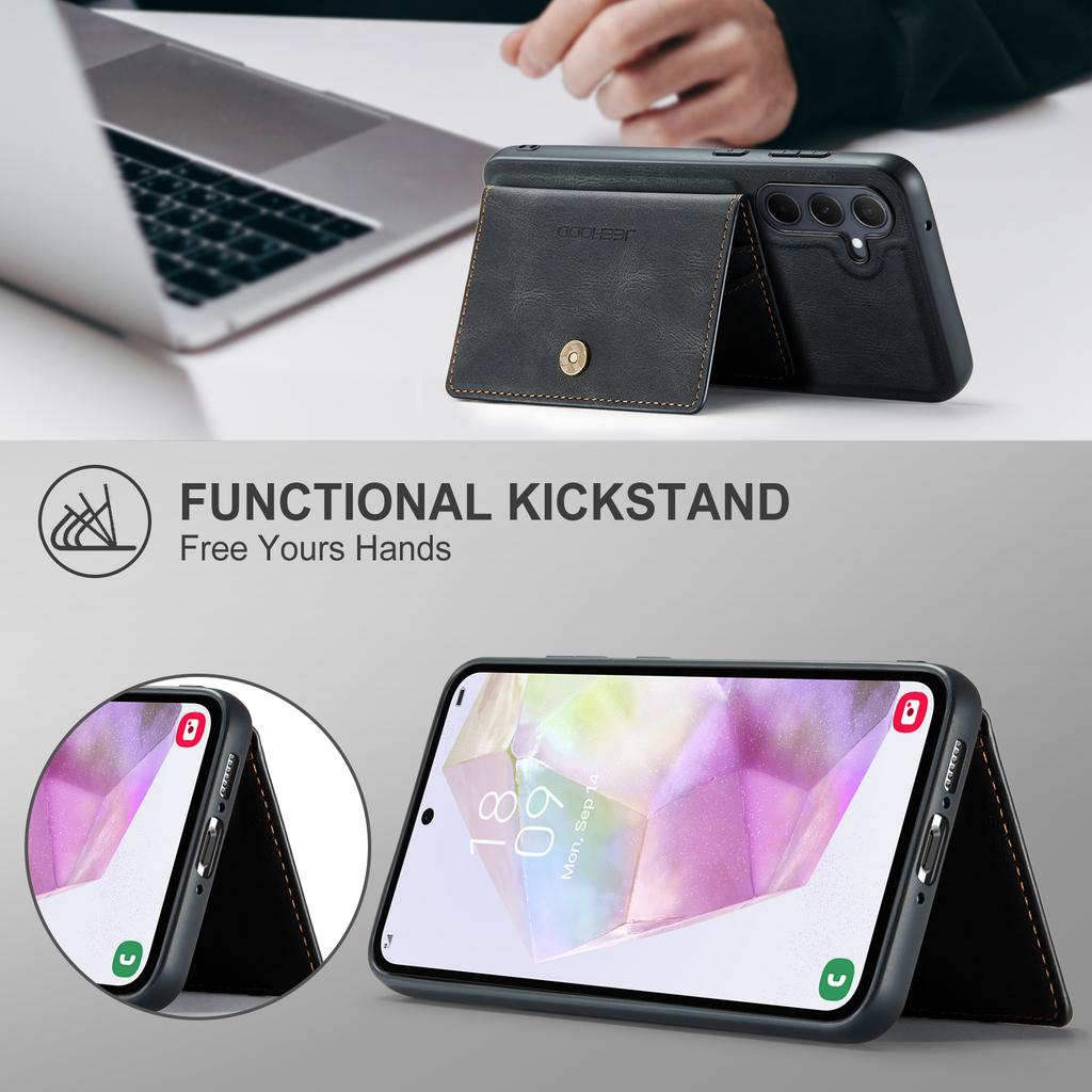 Für Samsung Galaxy A35 5G Hülle Kartenfach Retro Leder+TPU Handyhülle