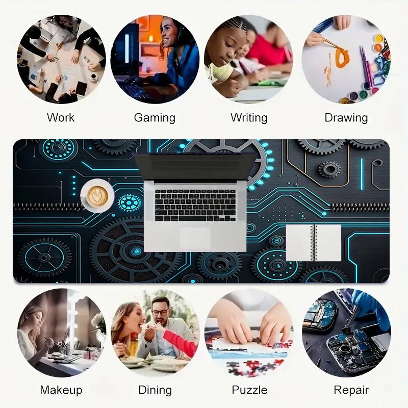 1PC Gears Circuit Board Large Durable Mouse Pad Suitable for Office Desks, Gaming Desktops.Non-Slip Back P43