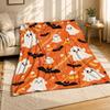 Halloween Ghost Bat Candy Corn Coral Fleece Blanket