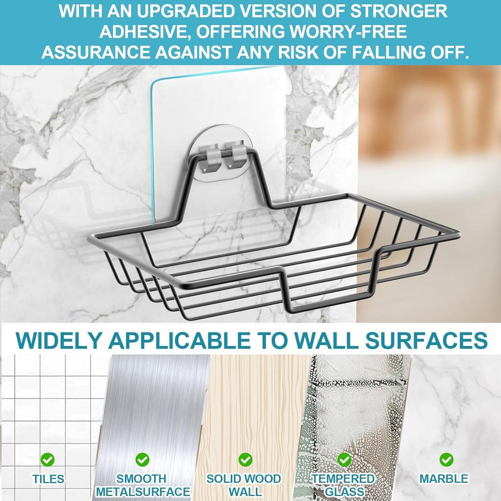 Uchwyt na mydelniczkę, uchwyt na mydelniczkę bez wiercenia, uchwyt na mydelniczkę ze stali nierdzewnej 304, mydelniczka ścienna Home Farmhouse