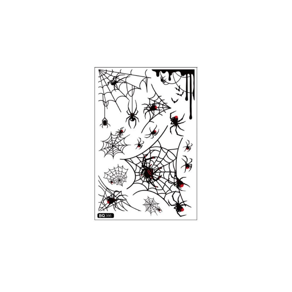 Static Halloween Stickers Black Scary Sticker Creative Spider Bat Decals  Smooth Surface