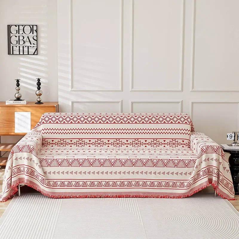 

1 шт. скандинавский диван-плед, плед для отдыха на природе, пикник, большое одеяло, пляжное полотенце, белый коврик для путешествий с кисточками, лен 180x130cm