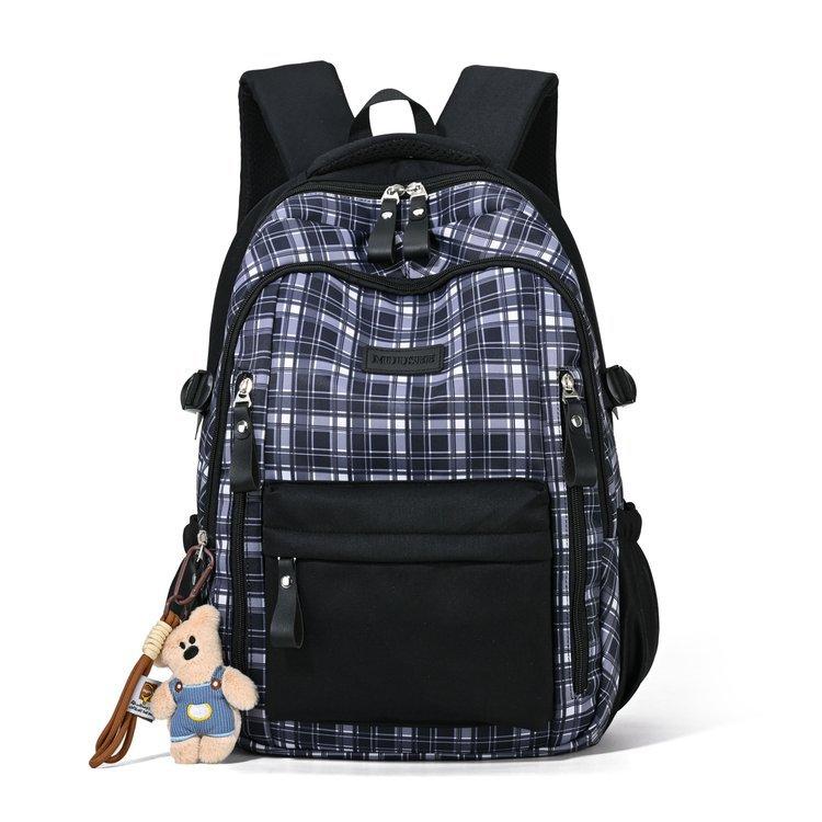 Schoolbag schoolbag 1011 new plaid student large capacity lightweight high school student simple backpack college backpack