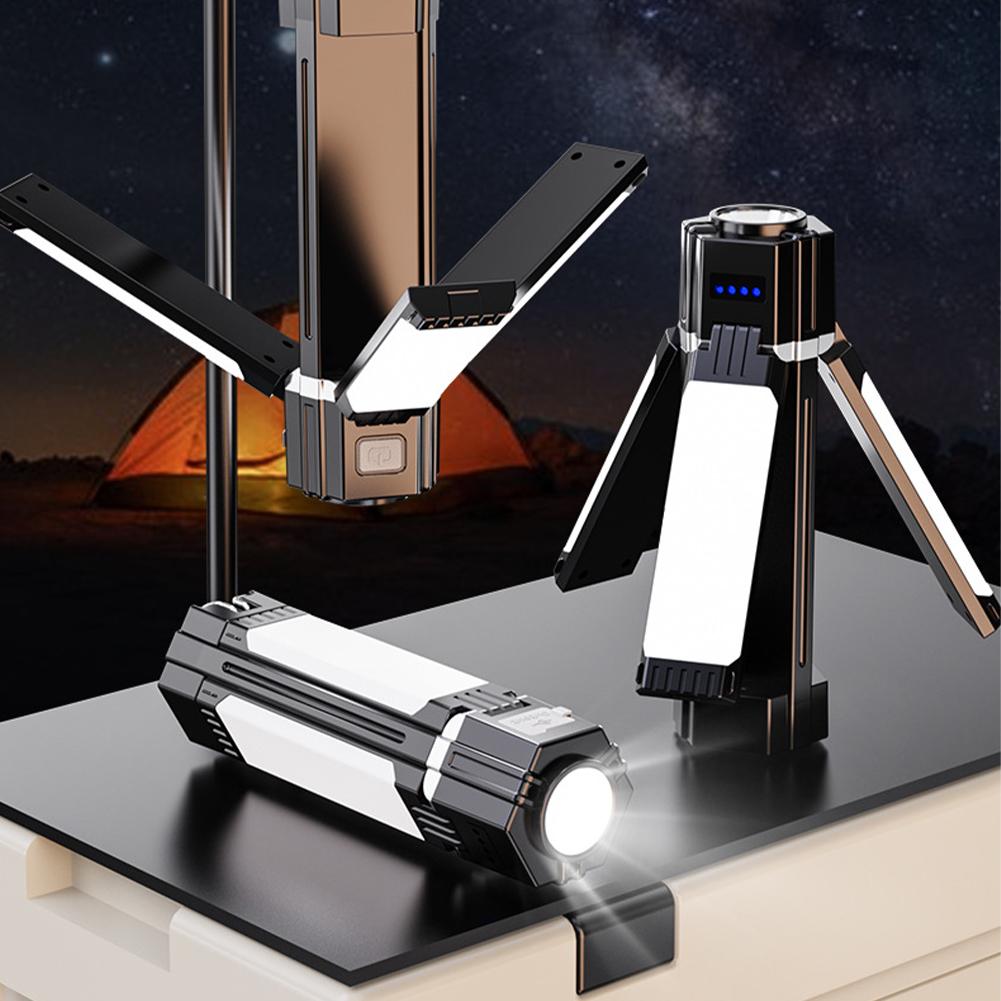 Folding LED Camping Light Multifunctional Tent Lamp Type C USB Charging Collapsible Tent Light for Hiking Emergency