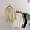 Honey J Raglan Collar Panel 3 4 Sleeve Knit 4 Colors