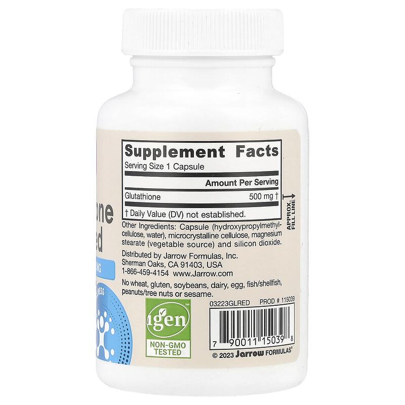 Vegan Glutathione Reduced, 500 mg, 60 Veggie Caps