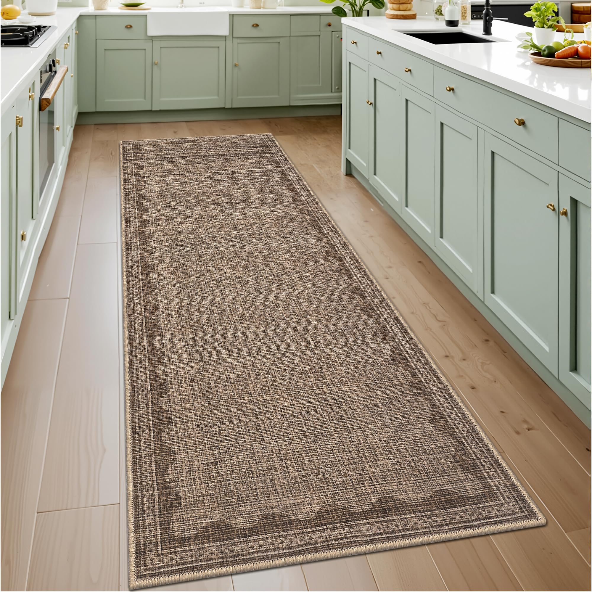 2x6 Hal Loper Tapijt Wasbaar Antislip Effen Roze Modern Minimalisme Zacht Laagpolig Binnen Tapijt voor Keuken Home Decor 40X120CM(1.3X3.9FT