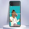 Cartoon B-BoJack Horsemans For Samsung Galaxy Z Flip 5 4 3 5G Phone Case Black Hard Cover ZFlip 5 4 3 Luxury Shockproof Bumper C