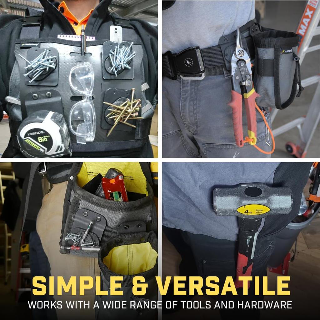 Holstery MagMaster Magnetic Tool Holder Powerful Belt Magnet Holster for Drill and Other Magnetic Tools and Hardware - Clip-On Screws, Hammers,
