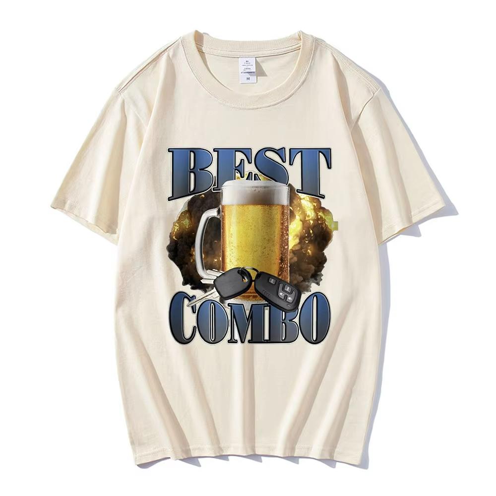 

Best Combo Print T Shirt Funny Drunk Driving Short Sleeve T-shirts Men s Women 100% Casual Cotton Oversized T Shirts Streetwear 4XL