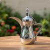Middle Eastern Coffee Pot Stainless Steel with Curved Spout Chrome ArabicStyle Teapot for