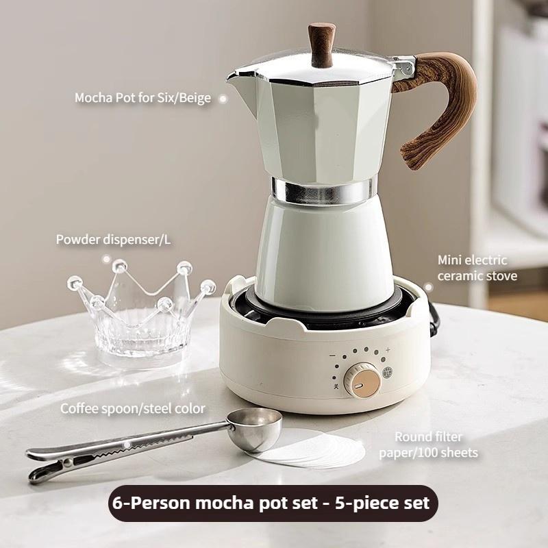 High Pressure Extraction Coffee Mocha Pot Household Italian Espresso Hand Brewed Coffee Pot Outdoor Portable Coffee Utensil
