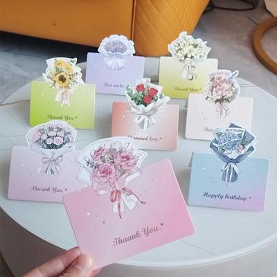 3D-Blumenstrauß Frische Blumen Grußkarte - Geburtstag, Lehrertag, Danke
