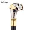 Golden Silver Dog Handle Luxury Pattern Pekingese Stick Party Fashion Walking Stick Decorative Cospaly Cane Knob Crosier 92cm