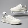 2025 new summer first-layer cowhide little white shoes men's leather breathable Japanese simple casual board shoes soft-soled single shoes