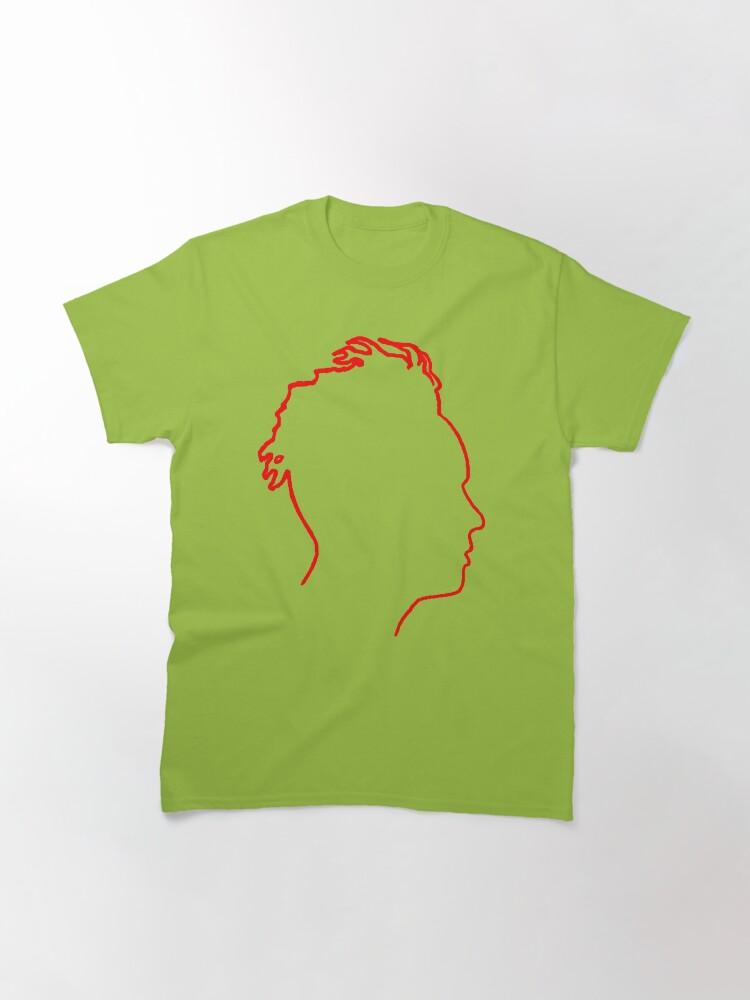 Depeche Mode Martin Gore Profile White Outline Black Background Classic T-Shirt