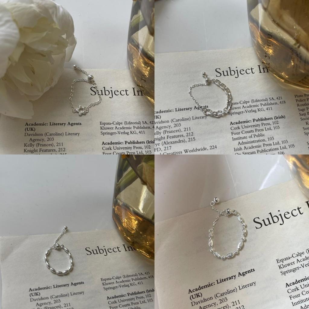 Style Eyecatching Korean Adjustable Silver Rings With Floral Patterns For Modern Women
