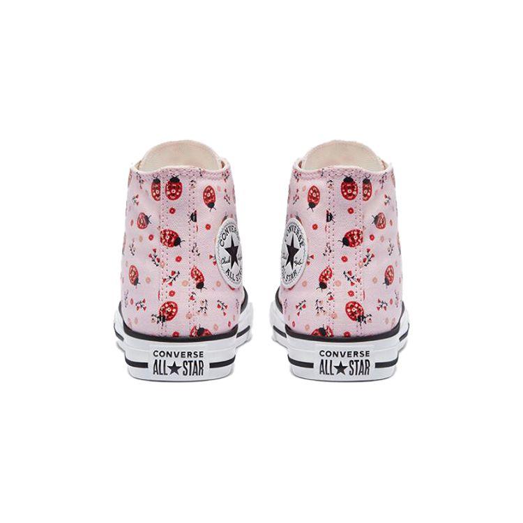 Converse High-Top Canvas Slip-Resistant Durable Kids Canvas Shoes Kids sneakers Pink White 671290C
