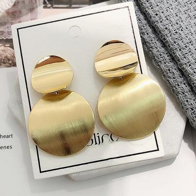 Geometrische Metalen Hanger Oorbel Goud Zilver Kleur Statement Cirkel Punk Hanger Oorbel Vrouwen Persoonlijkheid Sieraden