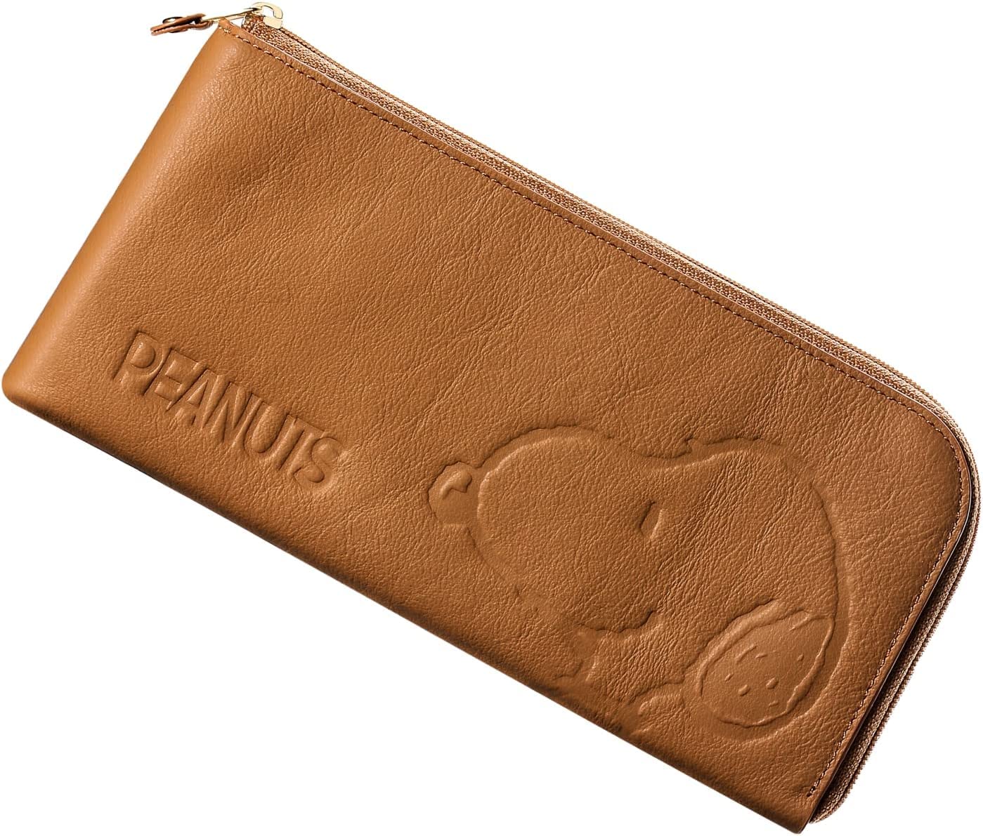 

Long Italian Genuine Coin Bill Purse [SNOOPY] Wallet, Wallet, Leather, Leather, Women s, Men s, Ultra-thin L-shaped Zipper, Purse, (Brown) [Item]