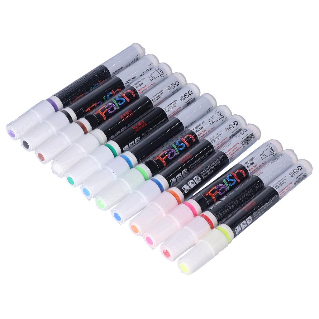 12pcs Highlighters Erasable Bright Color Smooth Watercolor Markers for Electronic Screen Painting Graffiti
