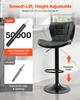 Bar Stool Set of 2, Modern PU Leather Counter Height Stools, Swivel Kitchen Barstool with Back and Footrest, Height Adjustable Armless Bar Chair,