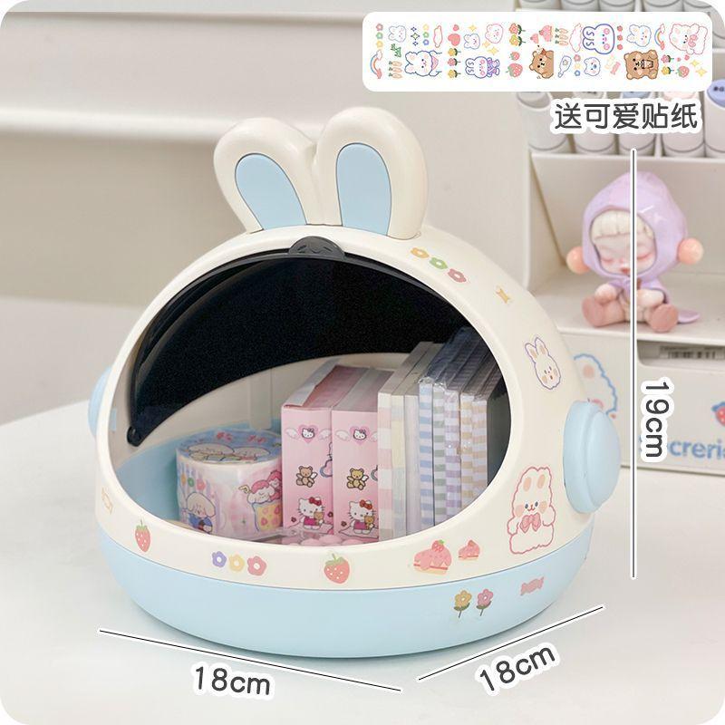 Cutie de stocare desktop: Organizator etanș la praf cu capac rabatabil și design cu blocuri de construcție, recipient multifuncțional pentru articole de papetărie, gustări, jucării și diverse