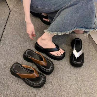 Pantoletten Außenschuhe für Damen Flip-Flops Frau Hausschuhe Höhe Sandalen mit Premium Eva Neue Mode 2024 Trend Luxus