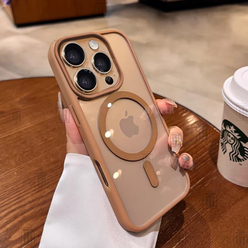 Advanced Acrylic No Yellowing Phone Case For iPhone 16 15 14 13 12 11 Pro Max 16 Plus Transparent Magnetic Magsafe Protect Cover