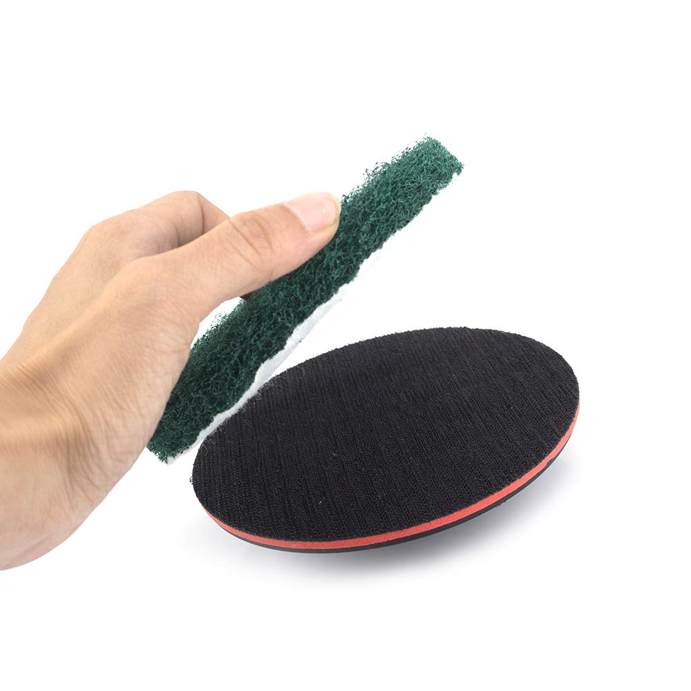 20Pcs 5 Inch 180# Premium Quality Flocking Scouring Pad Self-Adhesive Polishing Pad Plate for Cleaning, Polishing, Deburring