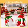 Delightful Christmas Elf Decoration Featuring Striped Hat And White Fuzzy Pom Pom