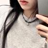 Vintage Chinese Style Lion-Pendant Necklace for Women Men Lucky Punk Unusual Stone Bead Choker Chain On The Neck Beads