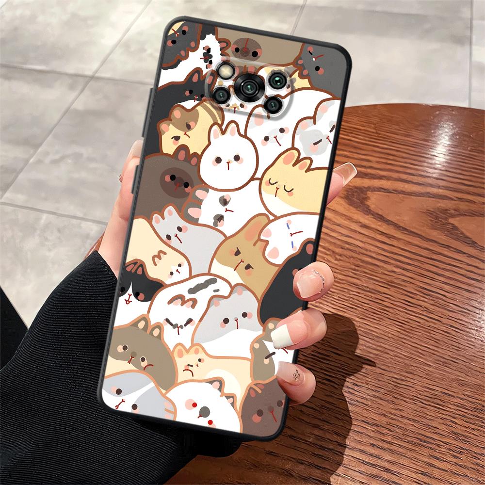 

Case for Xiaomi Poco F8 C75 M3 M4 M7 Pro C50 F3 M5 X3 X4 X5 X7 Pro C61 F1 C71 Funda Phone Cover Cartoon Cute Cat Poco C75 5G