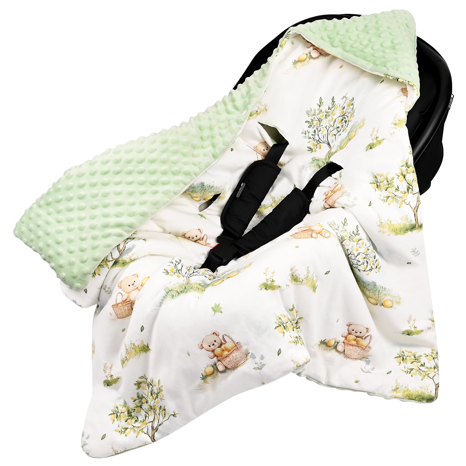 

Bebamour Swaddle for Newborns, Baby Outing Supplies, Multi-Purpose Blanket, Lap Blanket, Windproof, Cold Protection (Green)
