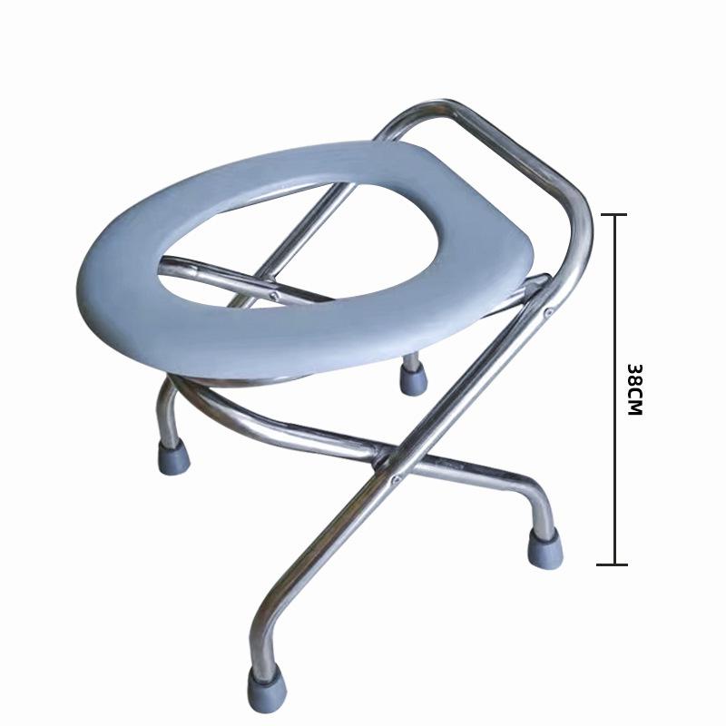 Elderly Toilet Riser Frame with Raised Armrests and Squatting Pan