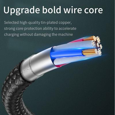 USB Type C Cable With LED Indicator Fast Charging Cable for Samsung/Xiaomi/Huawei/Poco