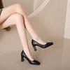 2025 New  High Heels Women New Korean Style Pointed Shallow Mouth Thick Heel Fashion Shoes Sapatos De Mujer