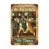 Vintage Dancing Cat Kitchen Metal Tin Sign - 8x12" | Rust-Proof & Waterproof Wall Art for Home, Office, Bar, Cafe, and Garage