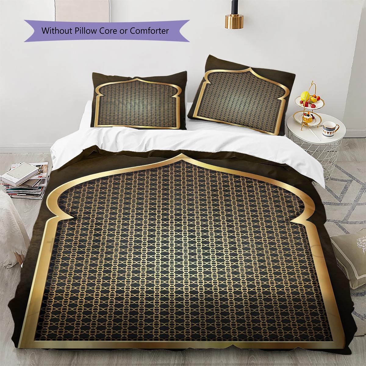 

Мусульманский Узор Постельное Белье, Комплект С Одеялом, Пододеяльник, Наволочка, Домашний Подарок На День Рождения (1 пододеяльник + 2 наволочки, без наполнителя) 135x200cm