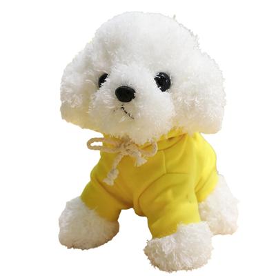 Çıkarılabilir Kapüşonlu 20cm Peluş Oyuncak Kaniş, Oturur Pozisyonda, Kabarık, Yavru Köpek, Vücut Yastığı, Oyuncak Ayı Köpek, Oyuncak Ayı Kaniş, Peluş Oyuncak, PP Pamuk