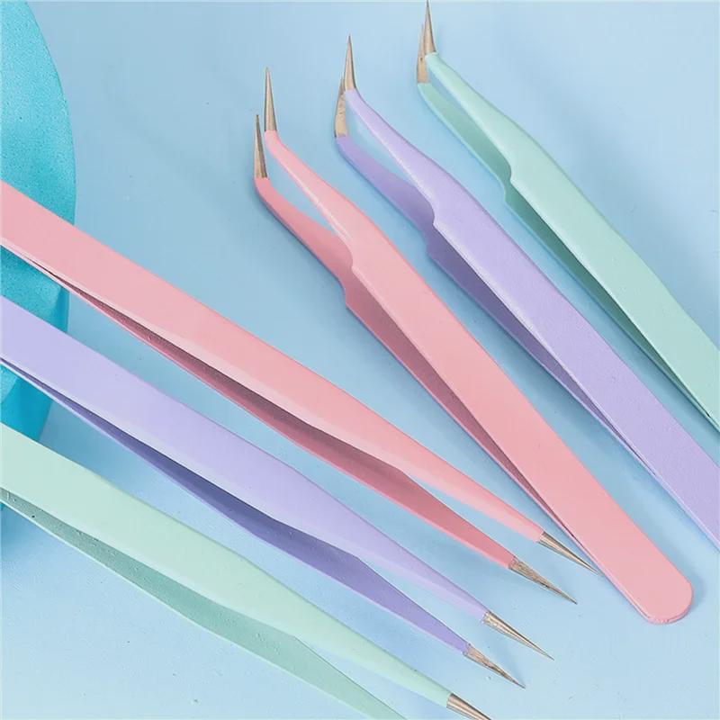 Professional Anti-Static Elbow Tweezers for Nail & Jewelry Rhinestone Stickers