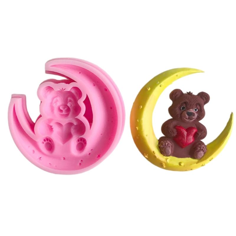 

Friendly Reusable Silicone Baking Mold With Moon Bear Design For Homemade And Candies