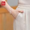 Elegantes chinesisches Mid-Sleeve-Oberteil mit Stickerei