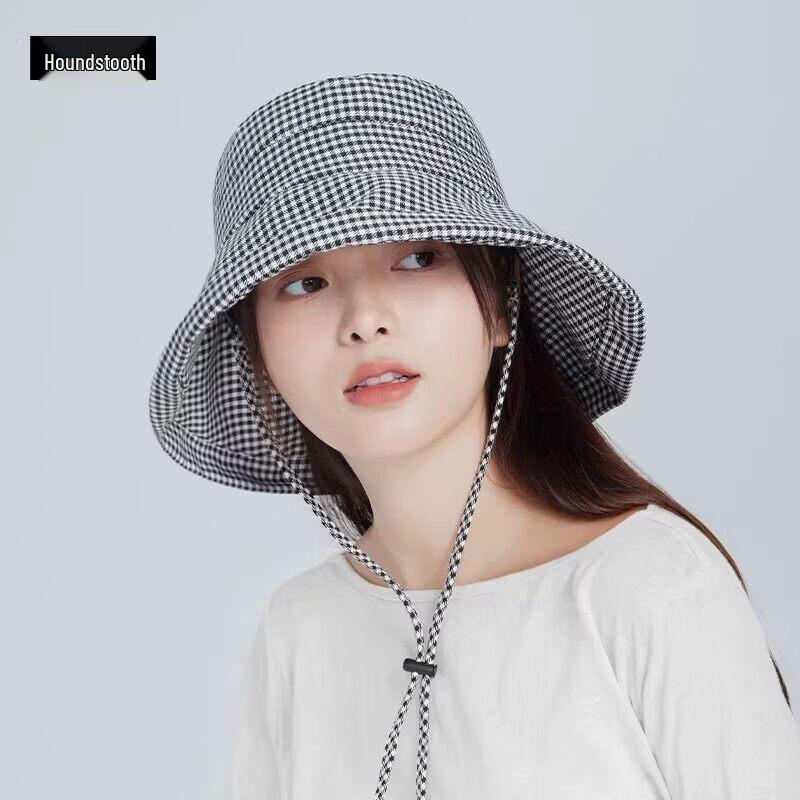 ZAUO Women s Summer Houndstooth UV Protection Bucket Hat