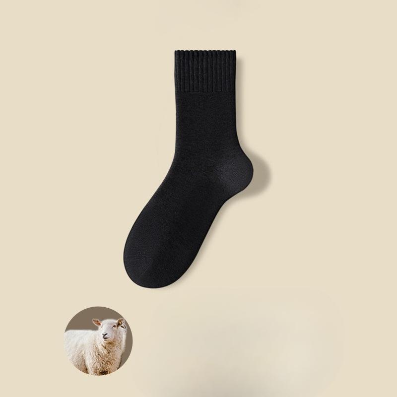 Men's Wool Socks, Antibacterial and Deodorizing Thick Mid-calf Socks, Heat-retaining and Non-bulky Cashmere Socks, Winter Socks