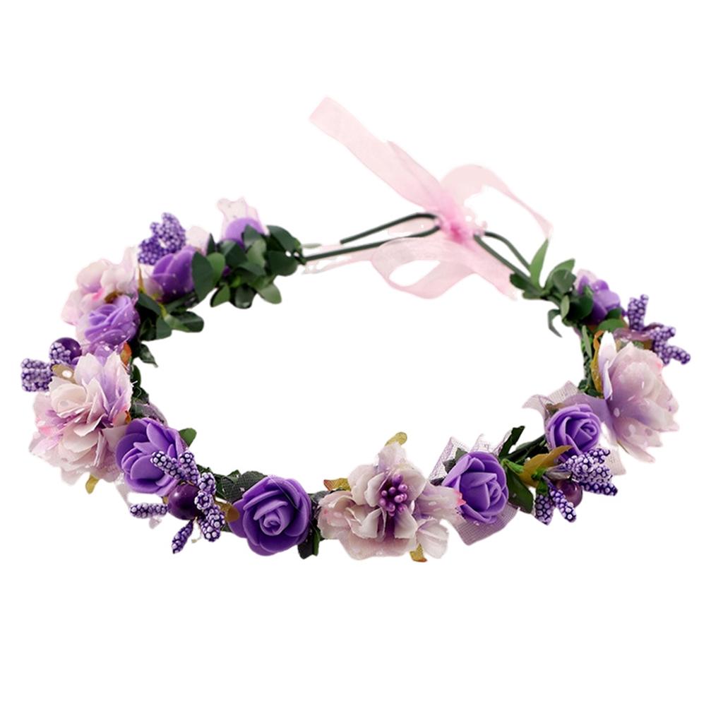 Garland Headdress Women Garland Hairband Multi Color Floral Design Hair Wreath Headpiece For Hair Diy Accessory Hair Styling
