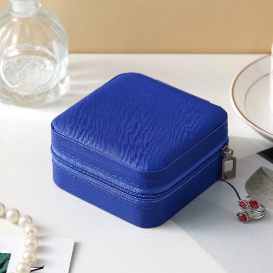 Mini Jewelry Storage Box, PU Leather Compact Jewelry Organizer, Soft Velvet Shockproof Jewelry Case for Rings Earrings