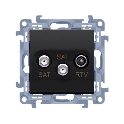 Double Satellite Antenna Socket SAT-SAT-RTV (module), 1x Input: 5 MH