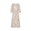 100% Mulberry Silk Jiuzi Anna Kou Temperament Printed Silk Waist Cinching Dress for Women's Summer New Style