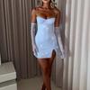 2024 Autumn/Winter Women's Sexy Slimming Sling Dress with Gloves
